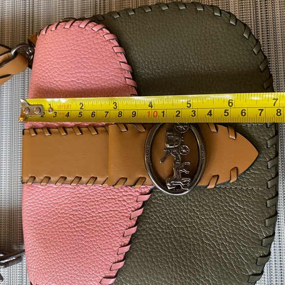 Coach Georgie Saddle Crossbody Purse Shoulder Bag In Colorblock With Whipstitch - Picture 5 of 7